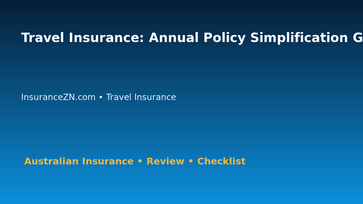 Travel Insurance: Annual Policy Simplification Guide for Australian Readers 2026 featured image