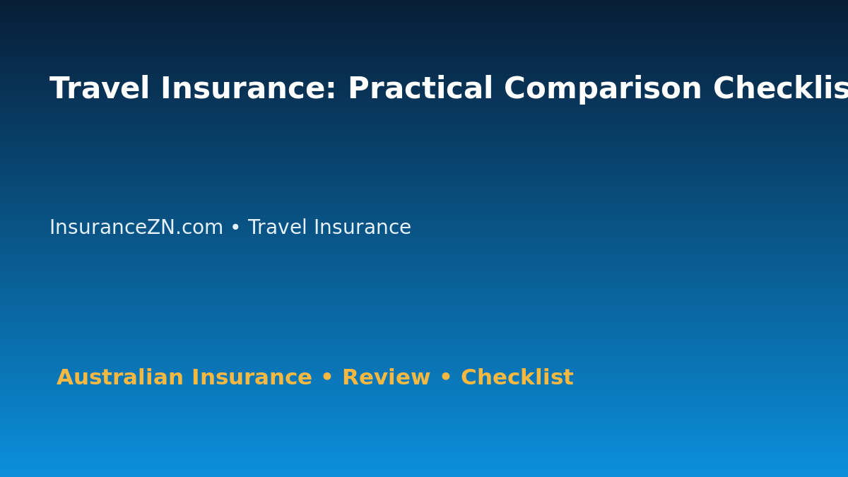 Travel Insurance: Practical Comparison Checklist for Australian Readers 2026 featured image