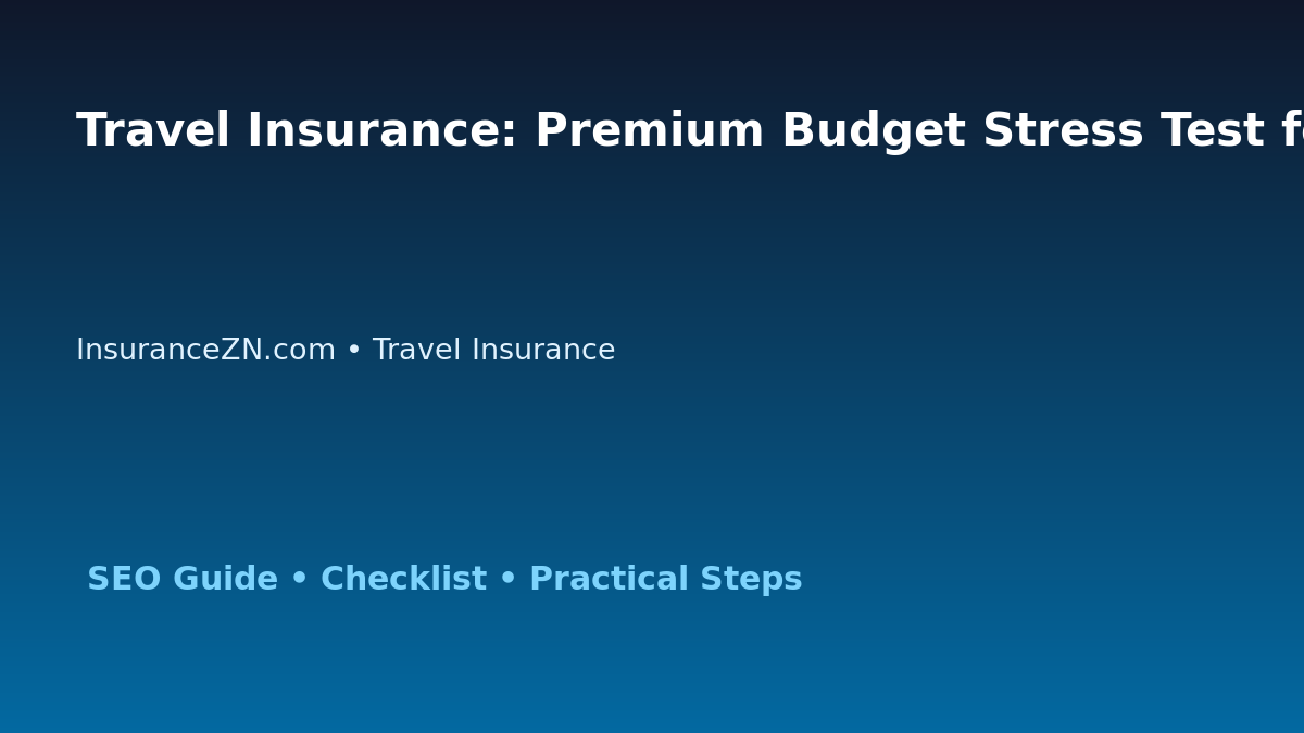 Travel Insurance: Premium Budget Stress Test for Australian Readers 2026 featured image