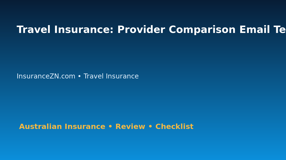 Travel Insurance: Provider Comparison Email Template for Australian Readers 2026 featured image