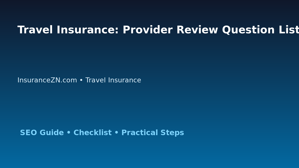 Travel Insurance: Provider Review Question List for Australian Readers 2026 featured image