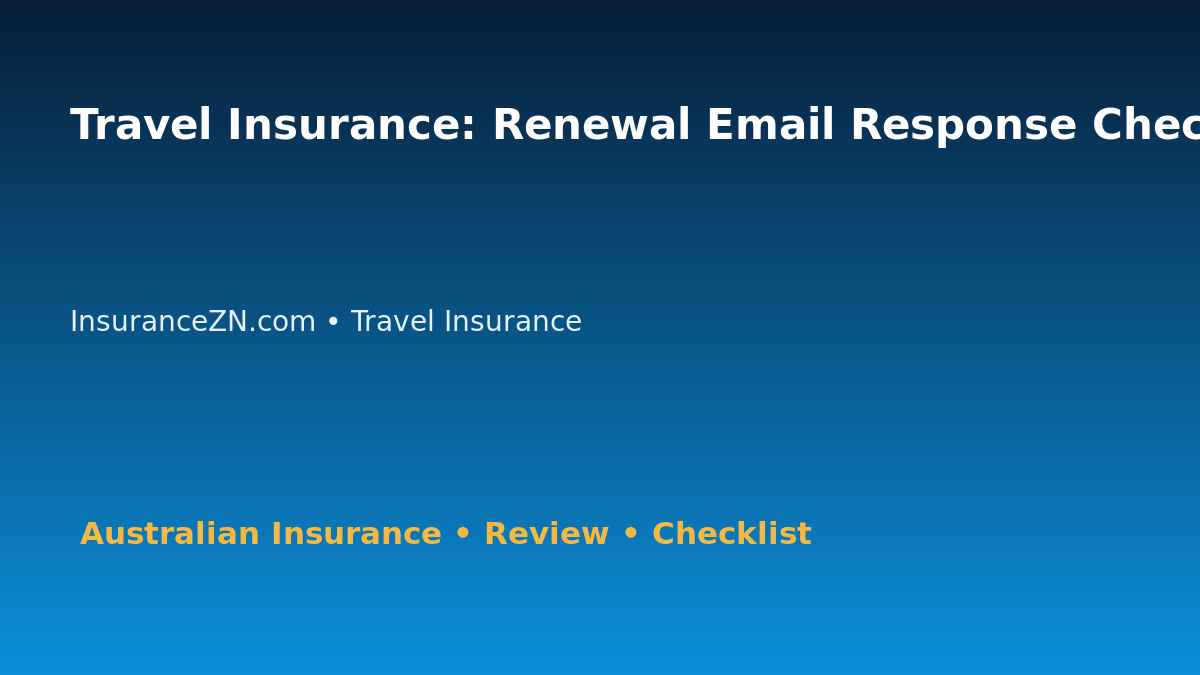 Travel Insurance: Renewal Email Response Checklist for Australian Readers 2026 featured image