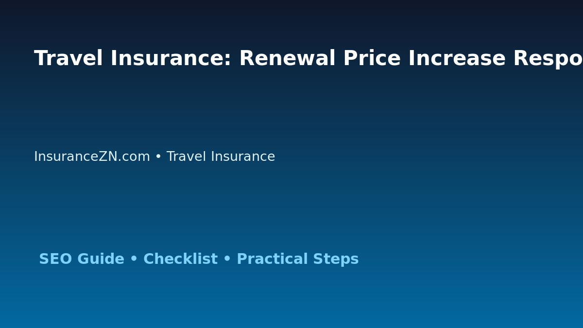 Travel Insurance: Renewal Price Increase Response Plan for Australian Readers 2026 featured image