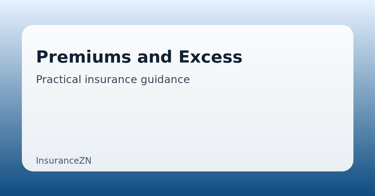 Premiums and Excess guide featured image on InsuranceZN