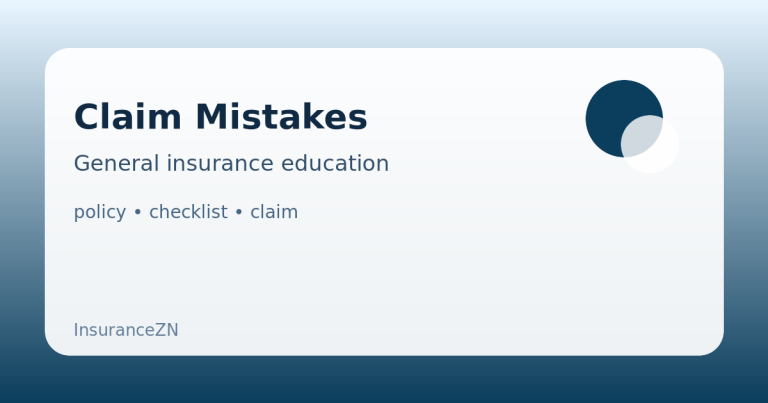 Claim Mistakes educational guide illustration for InsuranceZN