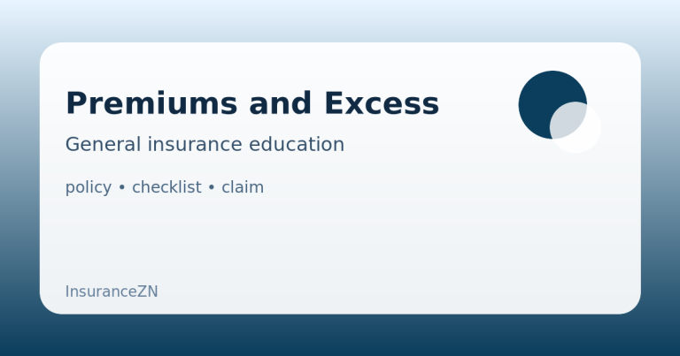Premiums and Excess educational guide illustration for InsuranceZN